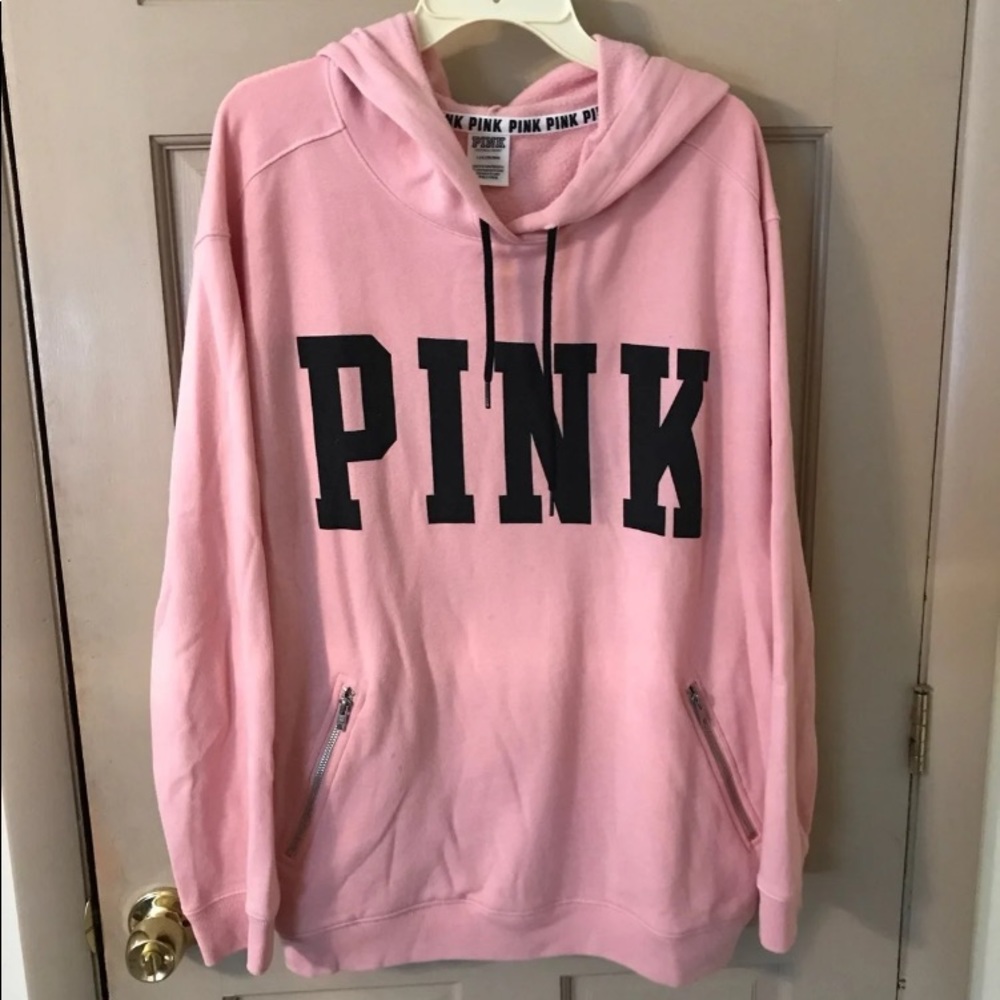Vs pink tunic length hoodie
